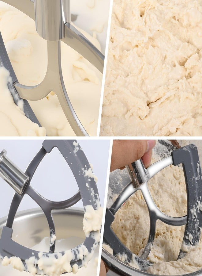 Genumix Flex Edge Beater Pouring Shield Compatible with KitchenAid 4.5-5QT Mixer Bowl and Stainless Steel Paddle for Kitchenaid Mixer, Paddle Attachment for Mixer 4.5-5 QT Tilt-Head with Silicone Edge - Image 4